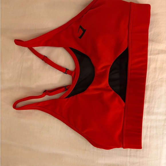 Vikie Red and Black Sports Bra - Picture 3 of 3